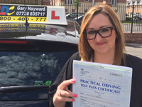 Claire - South Kirkby's Driving Test Pass Testimonial