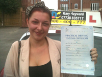 Jade - Pontefract's Driving Test Pass Testimonial